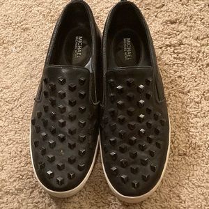 Michael Kors Black Stud Slip Ons